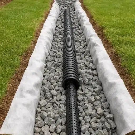 Geotextile Fabric for Landscape Drainage and French Drains